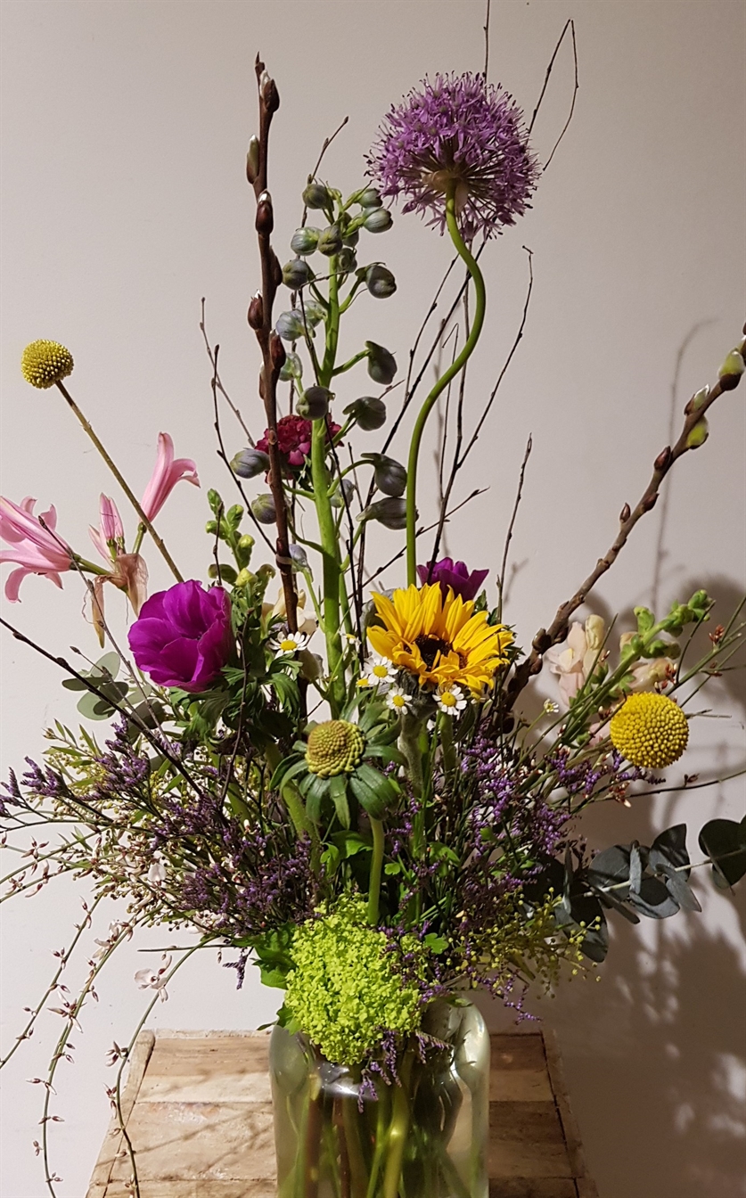 Pluk boeket in eco vaas